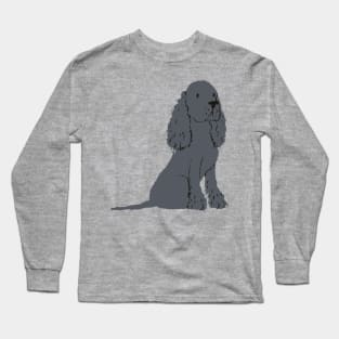 Black Cocker Spaniel Illustration Long Sleeve T-Shirt